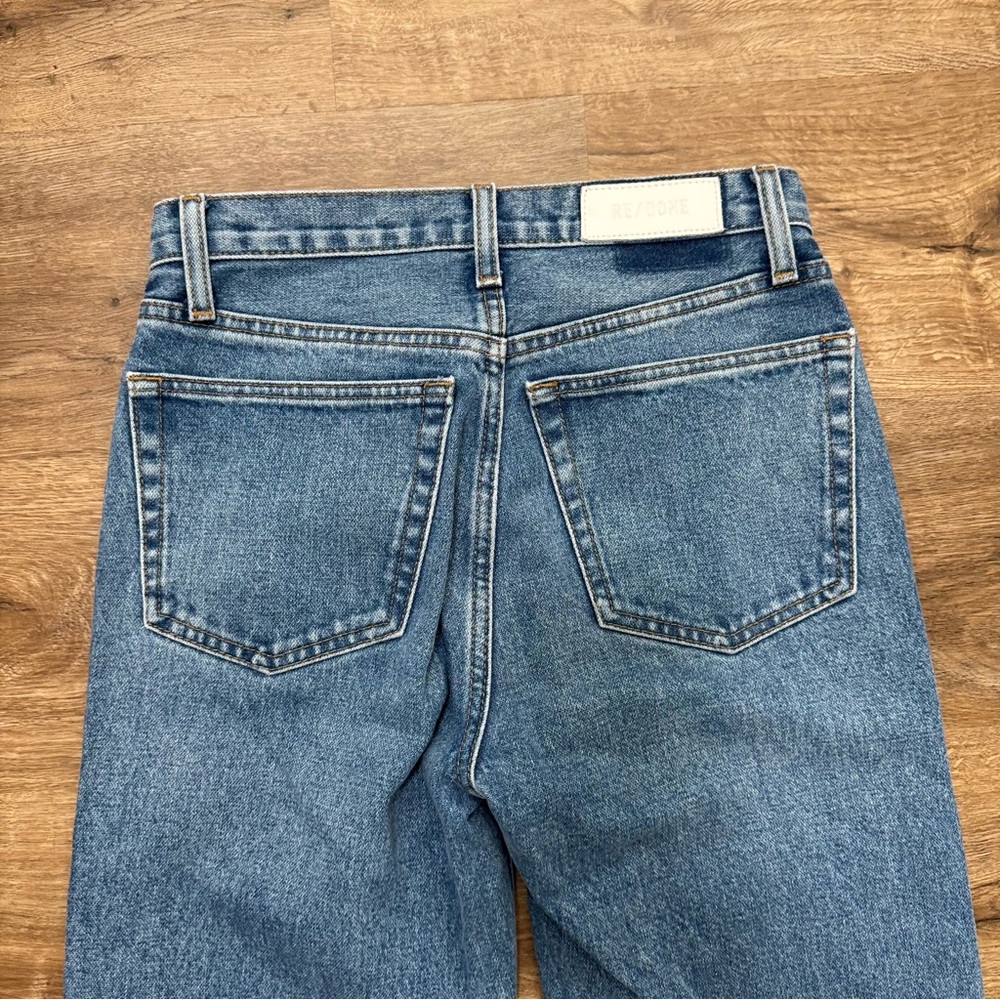 Re/Done Blue 90's High Rise Loose Straight Leg Jeans Size 25 - Picture 6 of 8